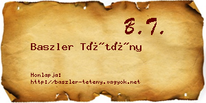 Baszler Tétény névjegykártya